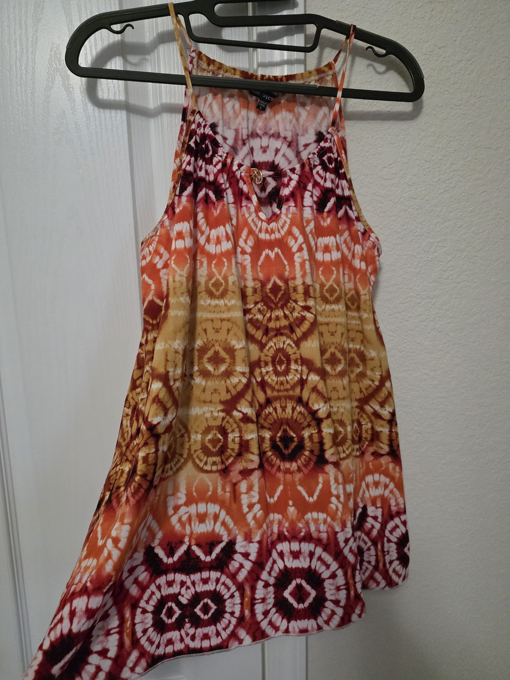 UNIQUE SPECTRUM Multicolor Tie-Dye Halter Tank Top